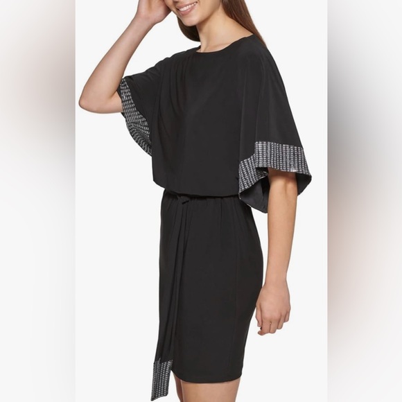 Jessica Howard Dresses & Skirts - SOLD Jessica Howard Embellished Matte Jersey Cocktail Dress Black Silver Size 6